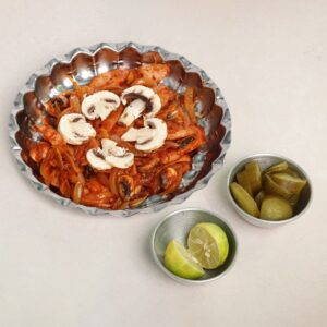 خوراک بندری با قارچ